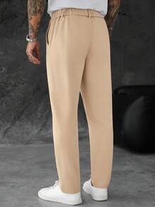 SLATEMANN Men's Casual Button Pocket Business Suit Pants For Office - Khaki - View 2