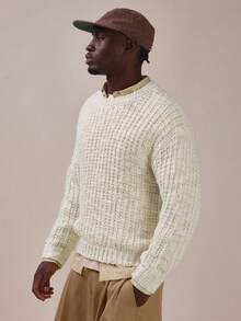 Musero Boxy Fit Knit Weave Long Sleeve Jumper Spring Summer Essentials - Apricot - View 3