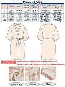 4-Piece Bridal Gift Set: Bridal Morning Robe, Bridal Slippers, And Bridal Canvas Handbag. The Satin Morning Gown Is Suitable For Wearing On The Wedding Day, While The Bridal Slippers Come With A Shoulder Back Makeup Bag - Multicolor - View 5