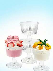 OBOVAY Reusable Plastic Dessert Cups – Ideal For Desserts, Puddings, Mousses, Cheesecakes, Candies, Cake Decorations – Perfect For Parties, Birthdays, Weddings, New Year Celebrations. - Multicolor - View 2