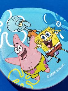 SpongeBob SquarePants | SHEIN 卡通海洋角色非乳膠化妝海綿套組，水滴形與指尖粉撲，乾/濕雙用，適合日常妝容的底妝與遮瑕塗抹 - 彩色 - 查看 6
