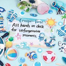 27-Piece Cruise Ship Magnet Set, Includes Adorable Sea Creatures & Plant Patterns, Perfect For Refrigerator, Cruise Ship Door, Car, Party Decorations, Fish, Crab, Shark, Boat Design - 27psc - View 11