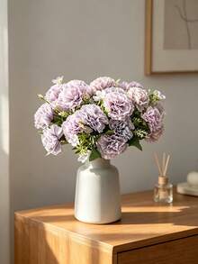 Cirelle 1pc Artificial Carnation Flower, Faux Silk Carnations Floral Arrangement With Greenery Stem For Home Office Table Decor & Wedding Centerpiece - Multicolor - View 10