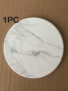 Set Of 1 Coaster, Set Of 1 Absorbent Coaster, Marble-Patterned Ceramic Coaster, Protects Tabletops, Suitable For All Types Of Cups And Wooden Tabletops, Stylish Home Decor - White - View 7
