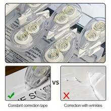 4/6/8Pcs Transparent Mini Correction Tape, Cute Portable Student Size, Smooth Easy Erasing Tape For Note Taking & Exam Error Correction, Pocket Sized Fit In Pencil Case, Fun School Stationery, Back To School Supplies - Clear - View 7