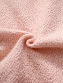 GlowEve CURVE Plus Size Elegant Commuter Pleated Ruffle Cardigan Winter - Pink - View 7
