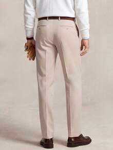 Lornavo Men's Fashion Versatile Commute Solid Color Suit Pants - Apricot - View 2