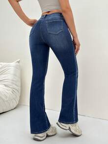 Flexra Casual Washed Distressed Denim Jeans - Blue - View 2