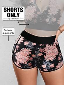 SHEIN Swim Curve Plus Size Women's Random Digital Print Casual Sport Beach Swimsuit Bottom For Summer Beach Vacation - Multicolor - View 5