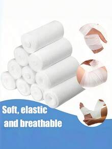 Elastic Gauze Bandage Roll – Breathable & Stretchable Wrap For Arms, Legs, Waist, First Aid, Mummy Style Wound Dressing - View 6