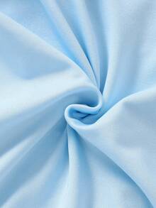 Cute Tween Girls Baby Blue Polyester T-Shirt Ruffle Graphic Bow Regular Length Short Sleeve Round Neck Regular Fit - Baby Blue - View 8