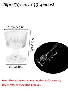 OBOVAY Reusable Plastic Dessert Cups – Ideal For Desserts, Puddings, Mousses, Cheesecakes, Candies, Cake Decorations – Perfect For Parties, Birthdays, Weddings, New Year Celebrations. - Multicolor - View 21