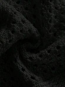 Soleia 新款優雅度假風收腰針織背心上衣 - 黑色 - 查看 6