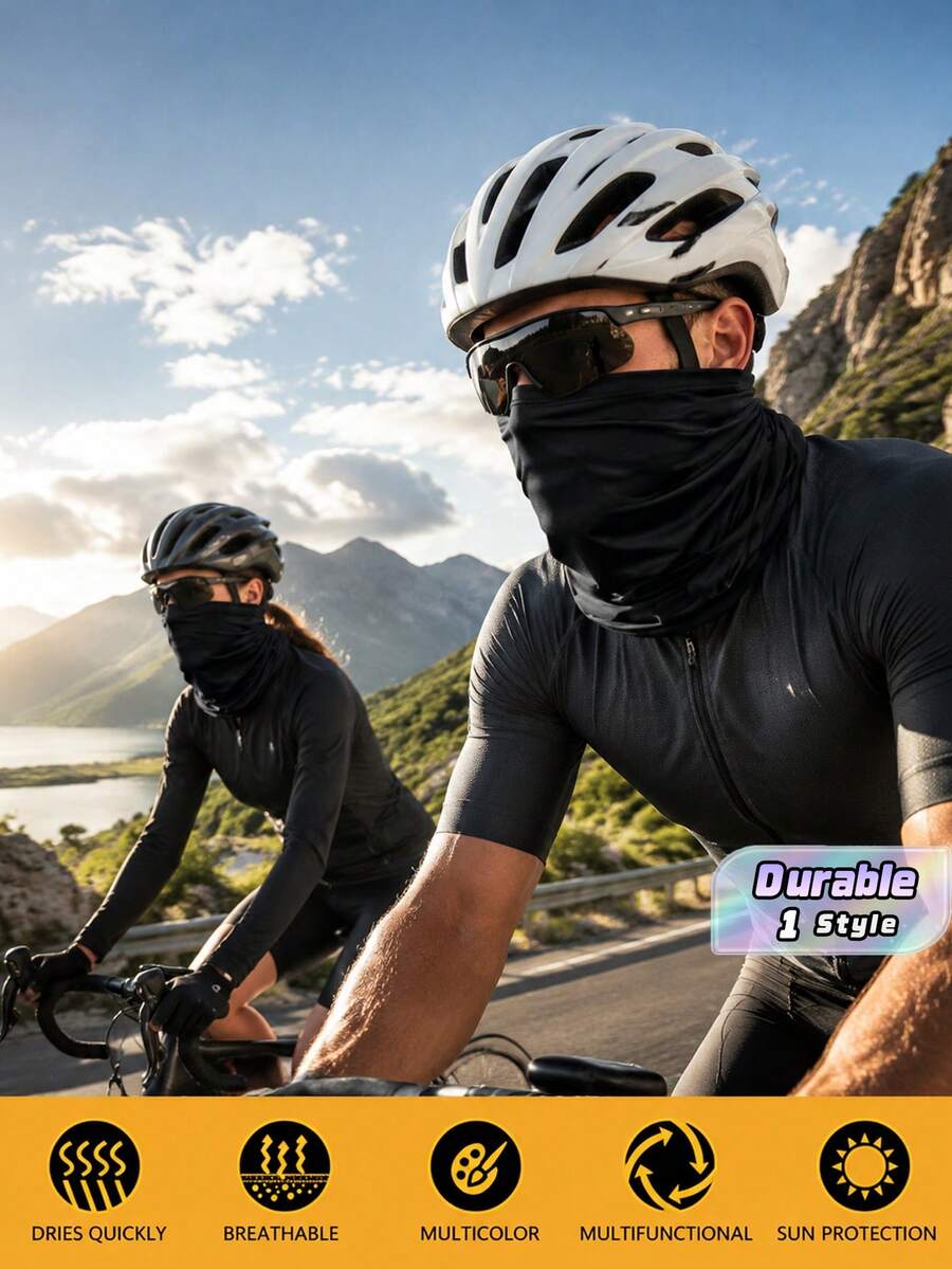 Sweat-Absorbent, Breathable, Sand-Proof, Dust-Proof And Sun-Protective Sports Balaclava Neck Gaiter For Cycling And Skiing, Outdoor Use For Men And Women Cyclists - Multicolor - View 1