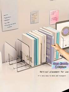 1/2 buah Organizer Buku Meja Transparan Tugas Berat, Desain Anti-Terbalik, Tidak Perlu Perakitan, Penyangga Buku Plastik Kokoh, Rak Penyimpanan Hemat Ruang untuk Rumah, Kantor, Kampus & Perpustakaan - MultiWarna - View 1