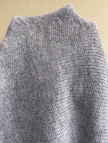 Elaquor Plus Size Fashion Button Tie-Up Slit Long Sleeve Sweater Formal Office Business Semi Grey Fall Casual Elegant - Dark Grey - View 4