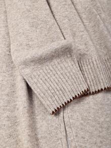 CosyJoli Plus Size Elegant French Casual Premium Minimalist Knit Sweater & Bottom 2-Piece Set For Women Autumn/Winter - Khaki - View 5