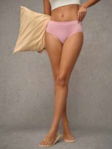 Esseday Celana Dalam Segitiga Wanita Warna Pink, Elastis Tinggi, Bertekstur, Nyaman, Minimalis, Kasual, untuk Penggunaan Sehari-hari - Berwarna merah muda - View 6
