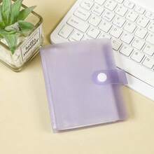 1pc 3-Inch Photo Album, Cute Light Color Transparent Card/Sticker Collection Book, DIY Style; Double-Sided 30 Pages, Total 60 Card Slots; Snap Closure Design, PP Material, Lightweight And Portable; Suitable For Storing K-Pop Photocards, Photos - one-size - View 10