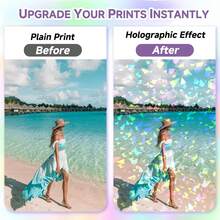 Holographic Sticker Sheets, A4 8.25 X 11.7 Inch Self Adhesive Vinyl Sticker Paper, Waterproof Layered Vinyl With Star & Broken Ice Patterns, For DIY Craft, Scrapbooking, School Supplies, Available In 10/30/50Pcs - multicolor - View 8