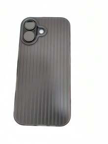 1PC Semi-Transparent Frosted Corrugated Phone Case Compatible With Iphone 16 And 16 Pro Simple Design With Soft TPU Bumper Scratch-Resistant Slim-Fit For Men, Women, And Teens Daily Business And Travel Gift - Black - View 5