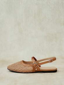 Styleloop Ladies, Willow Nails, Buckles, Flat Shoes. - Brown - View 10