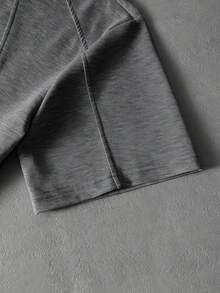 PAVTROS Set Kaos Patchwork Kasual Pria Gaya Jalanan Muda - Grey - View 3