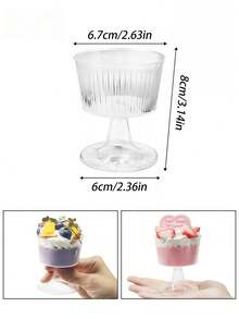 OBOVAY Reusable Plastic Dessert Cups – Ideal For Desserts, Puddings, Mousses, Cheesecakes, Candies, Cake Decorations – Perfect For Parties, Birthdays, Weddings, New Year Celebrations. - Multicolor - View 6