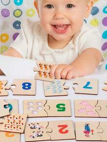 MINKOJA Montessori Early Education Toy, Wooden Number Matching And Counting Puzzle Game, Suitable For 3-6 Year Old Children's Enlightenment - Multicolor - View 1