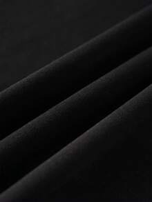 SHEIN BASICS Plus Size Casual Sexy Versatile Long Sleeve Bodysuit Autumn Going Out Formal Black And White - Black - View 3