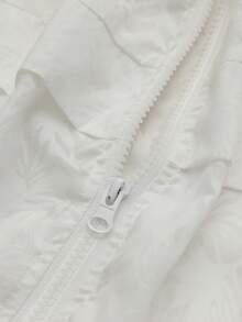 Linhara CURVE Plus Size Women's All-Over Print Zip-Up Casual Versatile Daily Wear Long Sleeve Jacket Fall - White - View 4