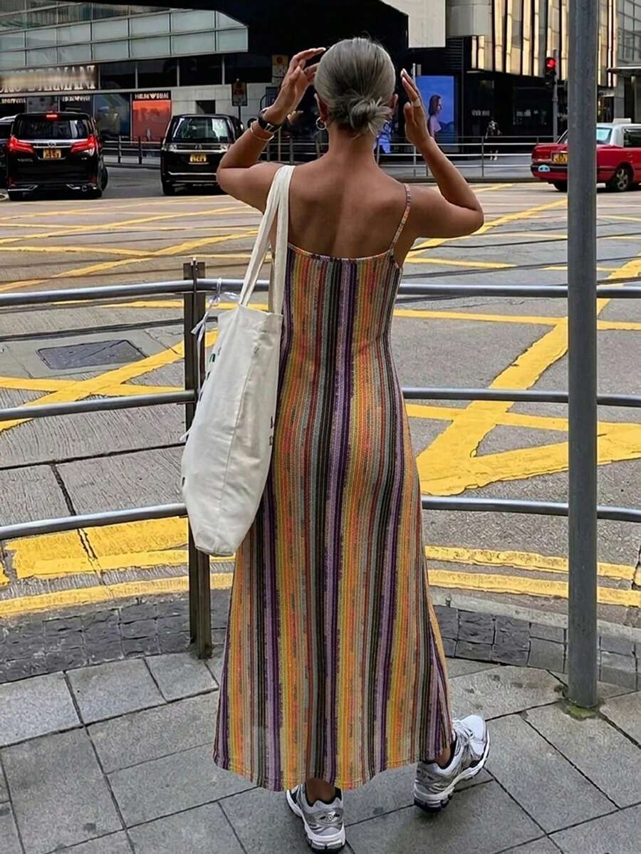 DAZY 夏季新款純色海灘度假休閒風女款長洋裝太陽裙 - 彩色 - 查看 1