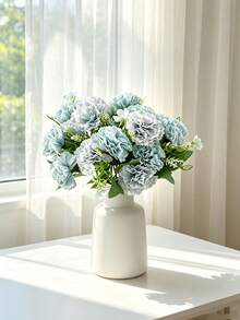 Cirelle 1pc Artificial Carnation Flower, Faux Silk Carnations Floral Arrangement With Greenery Stem For Home Office Table Decor & Wedding Centerpiece - Multicolor - View 9