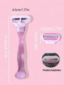 Herramienta de depilación manual para bikini de mujer con cuchillas de acero inoxidable y cuchillas de afeitar reemplazables - Multicolor - Ver 12