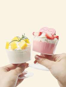 OBOVAY Reusable Plastic Dessert Cups – Ideal For Desserts, Puddings, Mousses, Cheesecakes, Candies, Cake Decorations – Perfect For Parties, Birthdays, Weddings, New Year Celebrations. - Multicolor - View 8