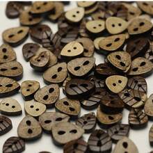 Handmade DIY Children's Clothing Buttons With Unique Coconut-Shape, Drop-Leaf Design, And Eye-Shaped Decorative Fasteners For Ledger Bags. - multicolor - View 3