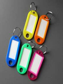 100PCS Plastic Keychains With Ring And Label Window, Multi-Functional Identification Tags For Keys, Bags, Luggage, Perfect For Office, School, Travel, And Home Organization. - Multicolor - View 7