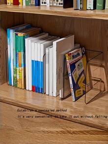 1/2 buah Organizer Buku Meja Transparan Tugas Berat, Desain Anti-Terbalik, Tidak Perlu Perakitan, Penyangga Buku Plastik Kokoh, Rak Penyimpanan Hemat Ruang untuk Rumah, Kantor, Kampus & Perpustakaan - MultiWarna - View 6