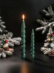 Long Rectangular Christmas Tree Silicone Candle Molds, 2 Sizes DIY Handmade Scented Candle Making Molds, Christmas Halloween Home Desktop Decorations. - Long Christmas Tree - View 8
