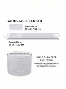 1Pc New Thickened Steel Wire Mobile Air Conditioner Exhaust Hose, Telescopic Composite Duct Fresh Air Extension Vent Pipe Accessories - multicolor - View 4
