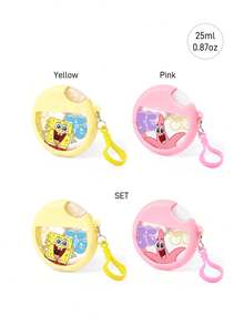 SpongeBob SquarePants | SHEIN 25ml/0.87oz 可愛熊便攜噴霧瓶，可補充手部消毒酒精瓶，配備矽膠保護套，附掛繩，柔軟矽膠材質，迷你卡片噴霧瓶，化妝品旅行分裝瓶，壓頭噴嘴 - 彩色 - 查看 11