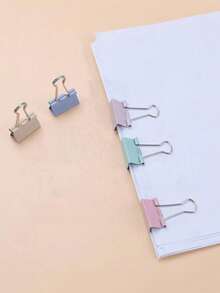 Mini Macaron Color Metal Binder Clips, Multicolor Metal Paper Clips, Multifunctional File Organizer Clips, School & Office Desk Stationery Supplies - Morandi Color - View 4