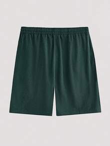 Whitmere Men's Plus Size Thin Corduroy Patch Pocket Drawstring Casual Fashion Minimalist Versatile Street Style Shorts, Summer - Dark Green - View 6