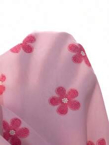 SHEIN 兒童3件套：長袖上衣、白色修身細肩帶背心與鬆緊腰長褲，休閒百搭日常穿著，適合前青春期女孩的校園風 - 粉色 - 查看 7