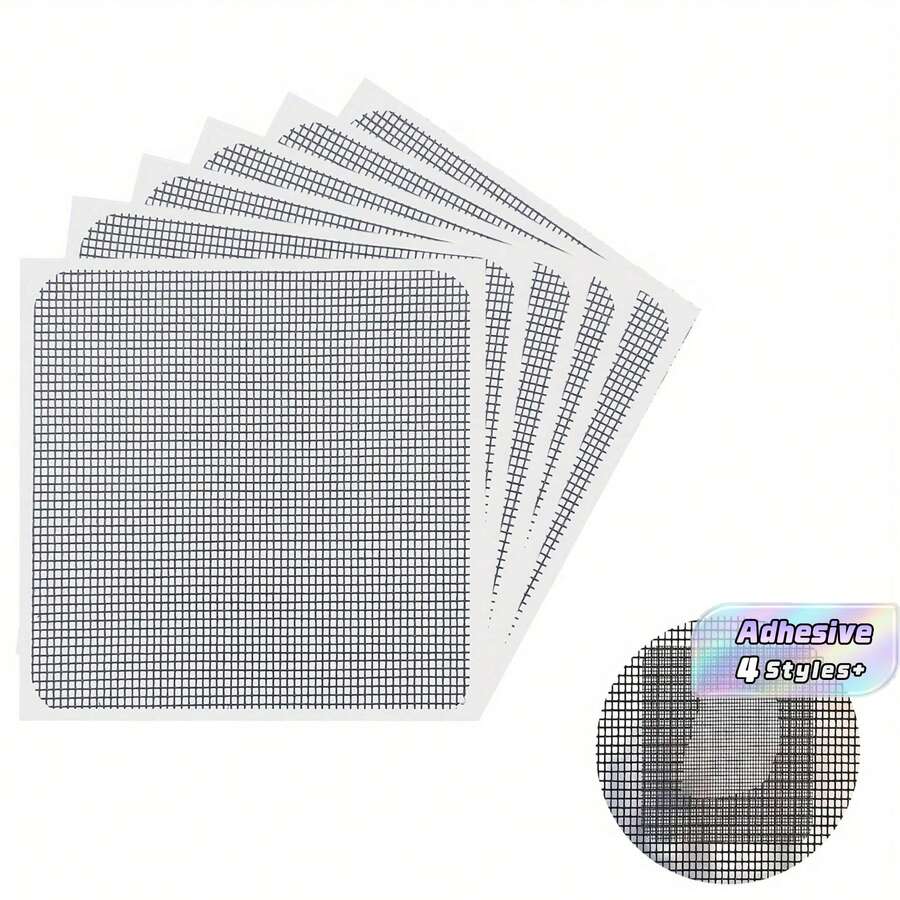 Window Screen Repair Patches, 3-Layer Strong Adhesive Screen Mesh Tape, 4" X 4" (10cm X 10cm) Screen Patch Kit For Fixing Holes & Tears On Door And Window Screens, Available In 5/10/15/20Pcs - default - View 1
