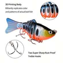 5 Pieces Multi-Segment Sinking Swimbait Fishing Lure Set, Realistic Wobbling Spinner Lures Specially Designed For Catching Pike, Universal Fishing Tackle Suitable For Both Freshwater And Saltwater Environments - Multicolor - View 8