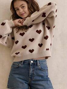 SHEIN Genkimix Kids Fashionable Casual Sweet Cherry Pullover Sweater For Girls Autumn Fall - Multicolor - View 5
