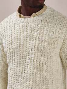 Musero Boxy Fit Knit Weave Long Sleeve Jumper Spring Summer Essentials - Apricot - View 5
