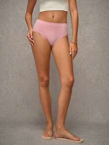 Esseday Celana Dalam Segitiga Wanita Warna Pink, Elastis Tinggi, Bertekstur, Nyaman, Minimalis, Kasual, untuk Penggunaan Sehari-hari - Berwarna merah muda - View 3