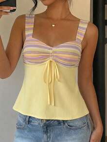 CovetEZ Women's Colorblock Casual Versatile Daily Wear Top - Multicolor - View 4